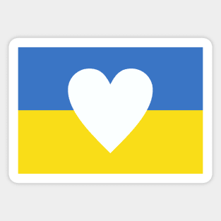 Ukraine Flag with Heart Sticker